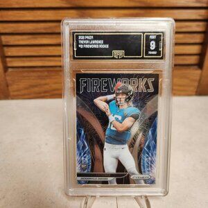 Trevor Lawrence F-21 Fireworks Panini Prizm Rookie Card - GMA 9